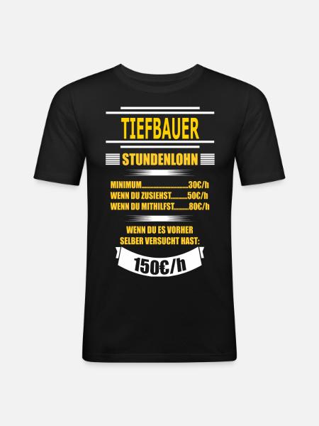 TIEFBAUER - Männer Slim Fit T-Shirt - Schwarz