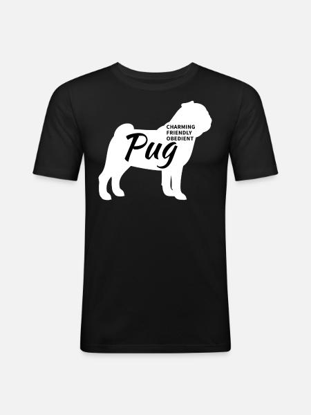 Pug Dog Master - Men's Slim Fit T-Shirt - black