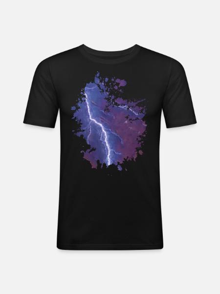 Blitz - Männer Slim Fit T-Shirt - Schwarz
