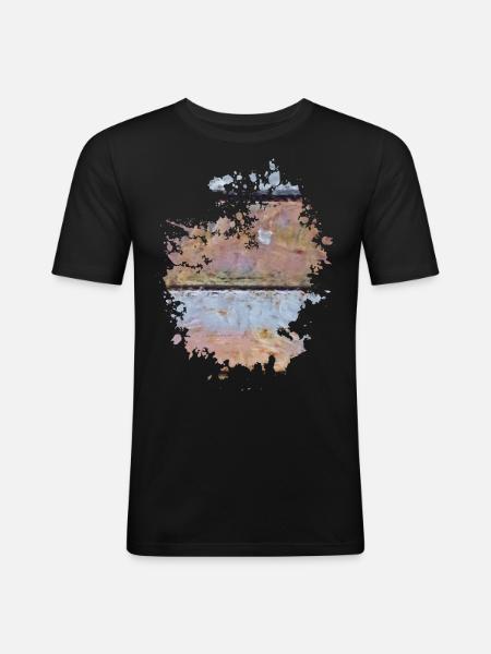 Holz - Männer Slim Fit T-Shirt - Schwarz