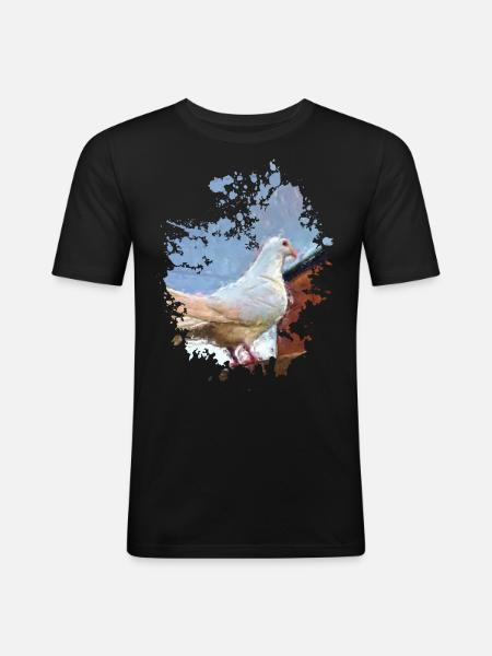 Taube - Männer Slim Fit T-Shirt - Schwarz