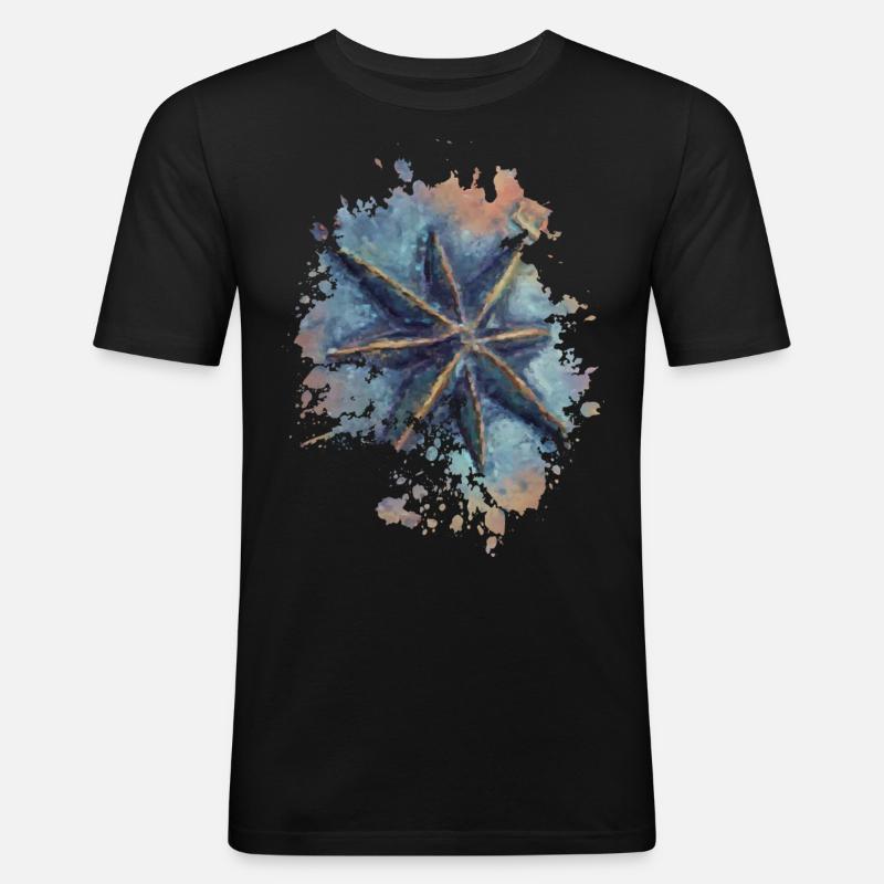Kompass - Männer Slim Fit T-Shirt - Schwarz