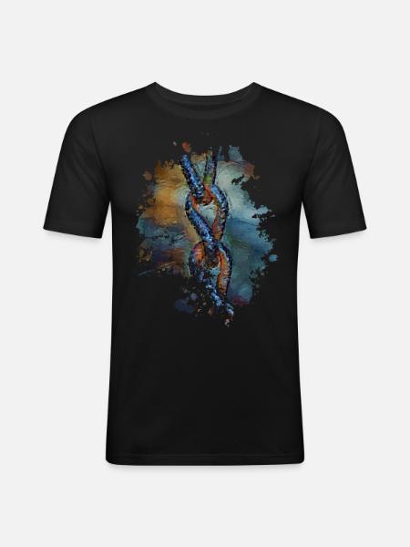 Kette - Männer Slim Fit T-Shirt - Schwarz