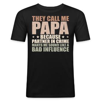 Perfect Gift for Dad - Men's Slim Fit T-Shirt - black - Front - Nik (191cm)