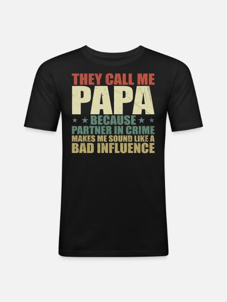 Perfect Gift for Dad - Men's Slim Fit T-Shirt - black