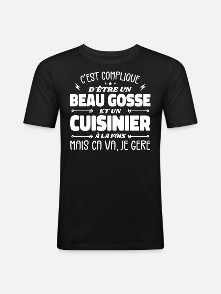 Handsome Man Cook - Men's Slim Fit T-Shirt - black
