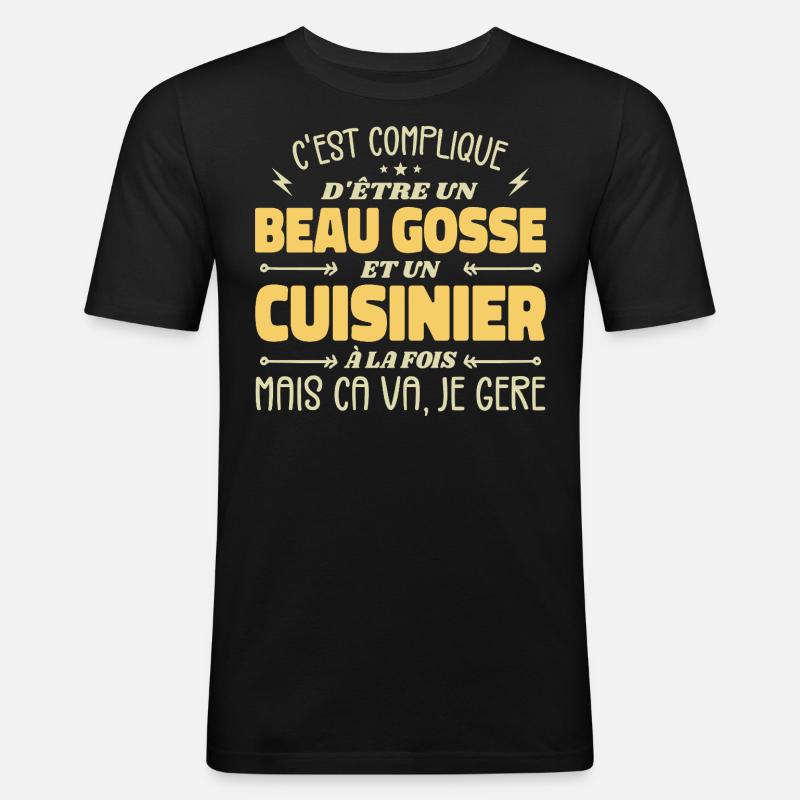 Schöner Mann Koch - Männer Slim Fit T-Shirt - Schwarz