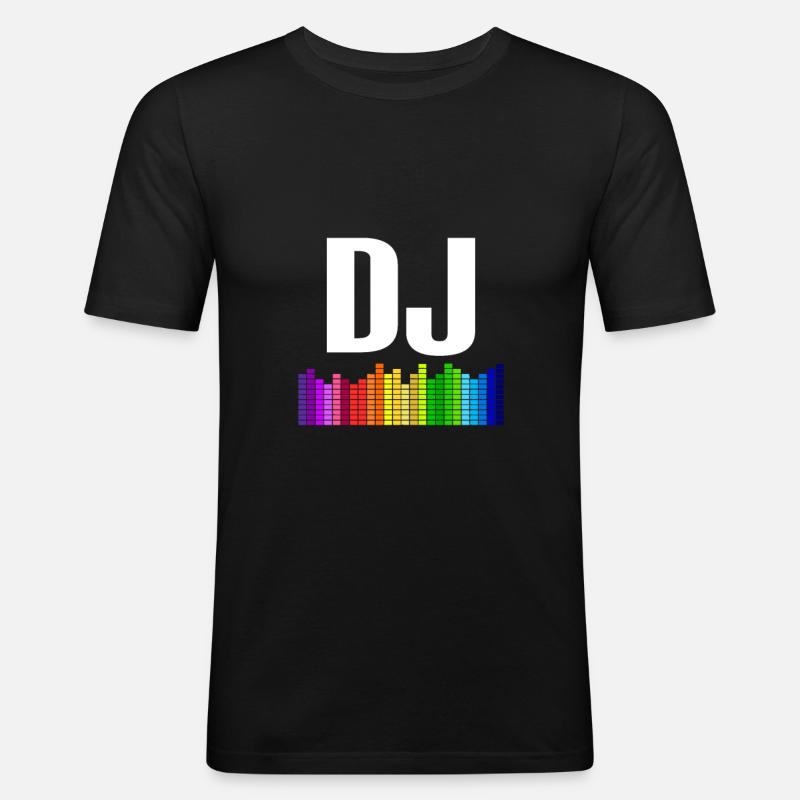 dj - Männer Slim Fit T-Shirt - Schwarz
