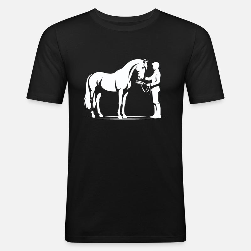 Pferdenarr - Männer Slim Fit T-Shirt - Schwarz