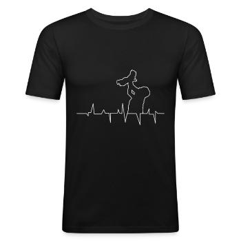 Vater und Tochter - Männer Slim Fit T-Shirt - Schwarz - Vorne - Nik (191cm)
