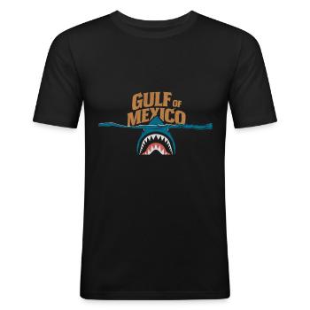 Gulf Of Mexico - Männer Slim Fit T-Shirt - Schwarz - Vorne - Nik (191cm)