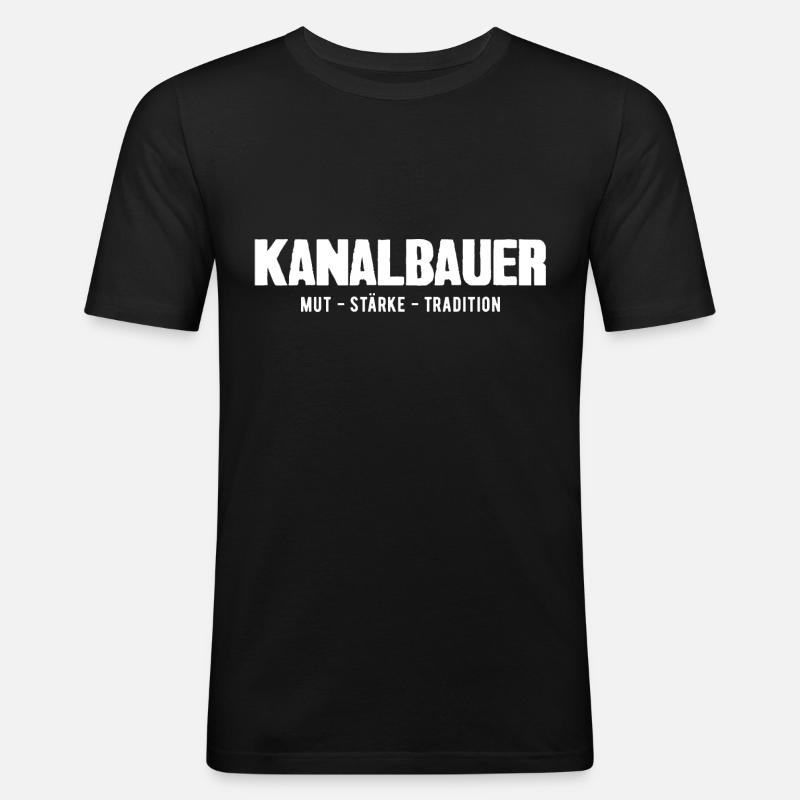 Kanalbauer Beruf Geschenk - Männer Slim Fit T-Shirt - Schwarz