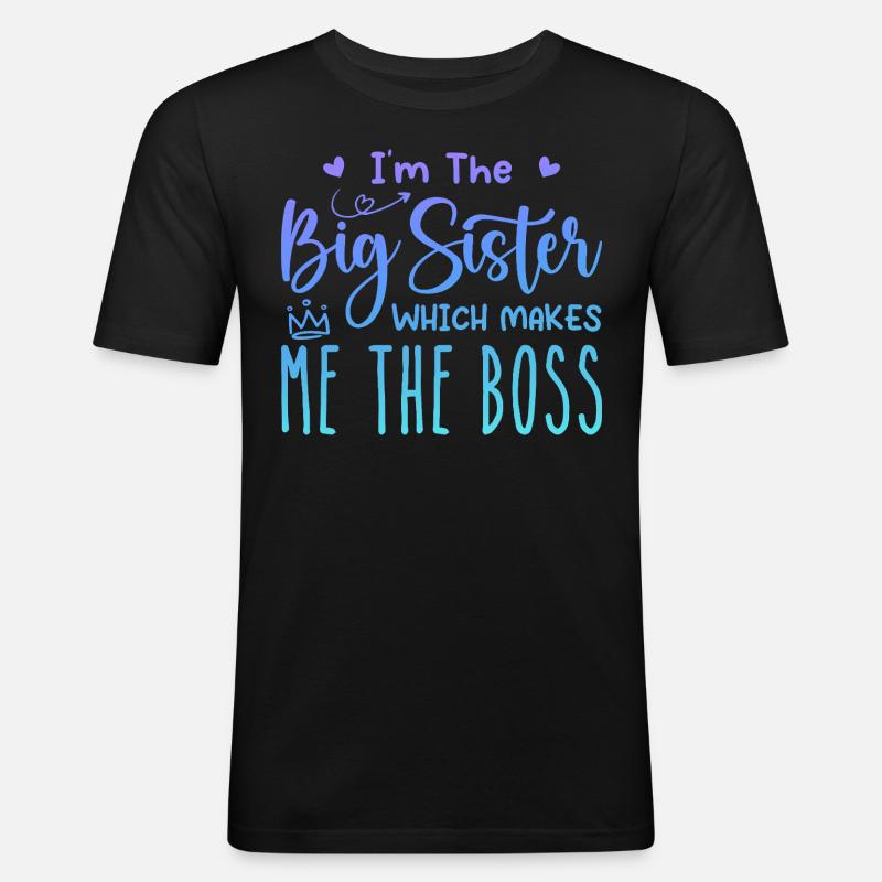 Ich bin die große Schwester - Männer Slim Fit T-Shirt - Schwarz