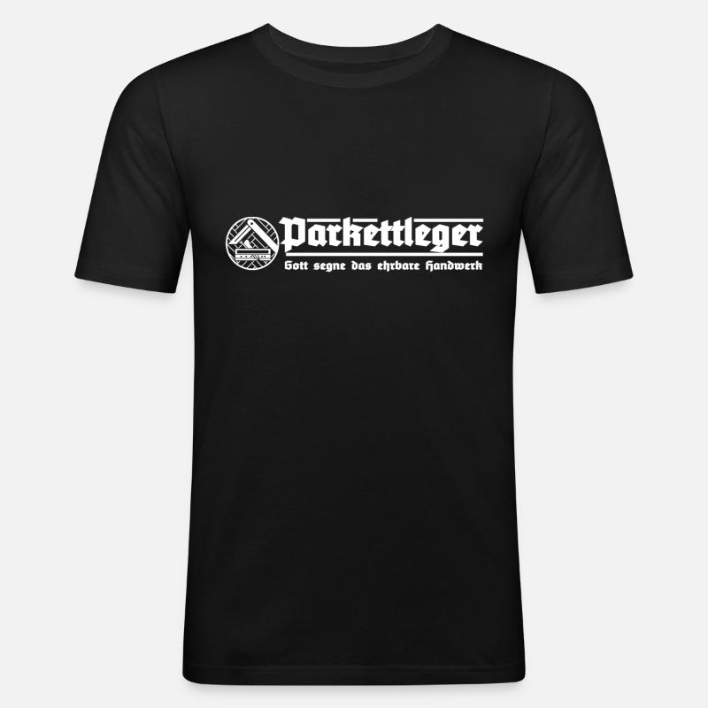 Parkettleger Zunftzeichen Bodenleger Geschenk - Männer Slim Fit T-Shirt - Schwarz