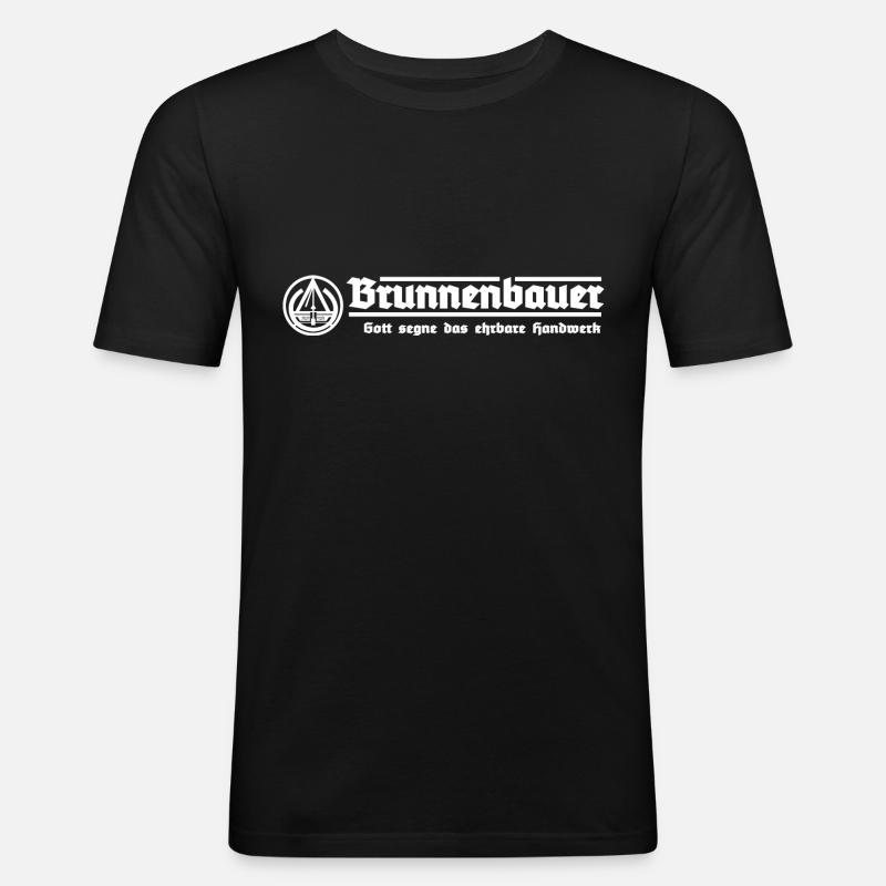 Brunnenbauer Beruf Zunftzeichen Geschenk - Männer Slim Fit T-Shirt - Schwarz