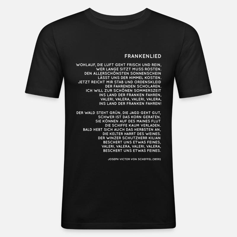Franken Frankenlied - Männer Slim Fit T-Shirt - Schwarz