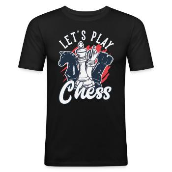 Schachspieler Figuren Schach Matt setzen - Männer Slim Fit T-Shirt - Schwarz - Vorne - Nik (191cm)