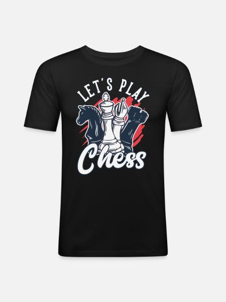 Chess Player Pieces Chess Mat - Men's Slim Fit T-Shirt - black