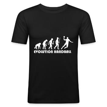 Evolution Handball - Männer Slim Fit T-Shirt - Schwarz - Vorne - Nik (191cm)