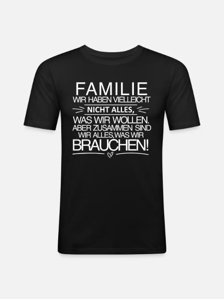 Family - Together we are everything - Men's Slim Fit T-Shirt - black
