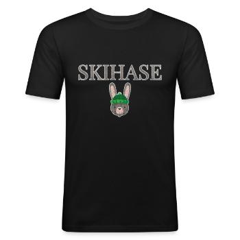 Ski Bunny Lapin d’hiver - T-shirt près du corps Homme - noir - Devant - Nik (191cm)