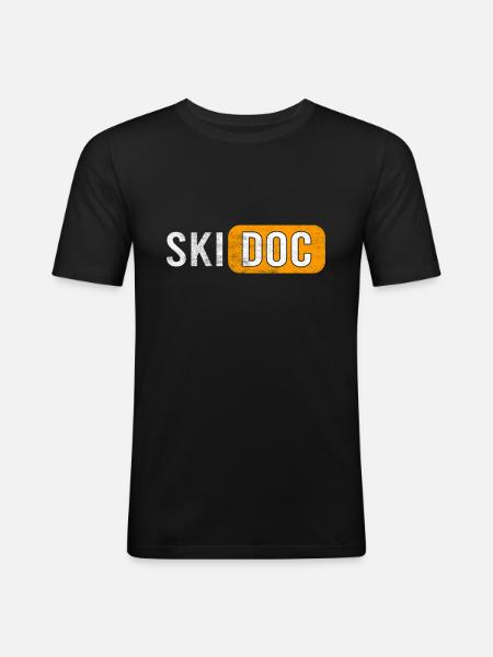 Ski Doc Wintersport - Männer Slim Fit T-Shirt - Schwarz
