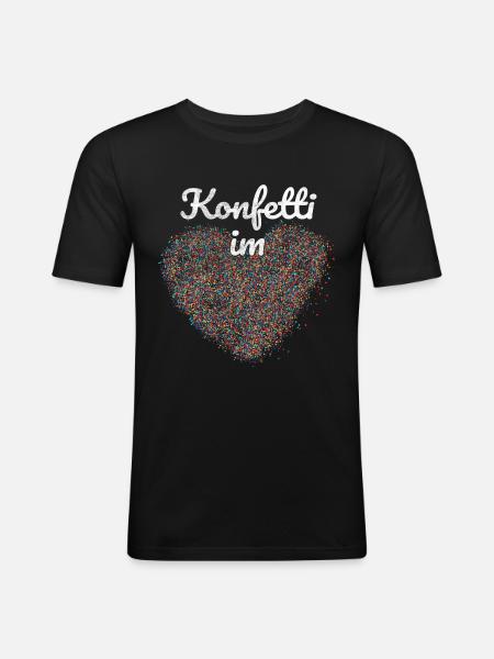 Confetti in the heart - Men's Slim Fit T-Shirt - black