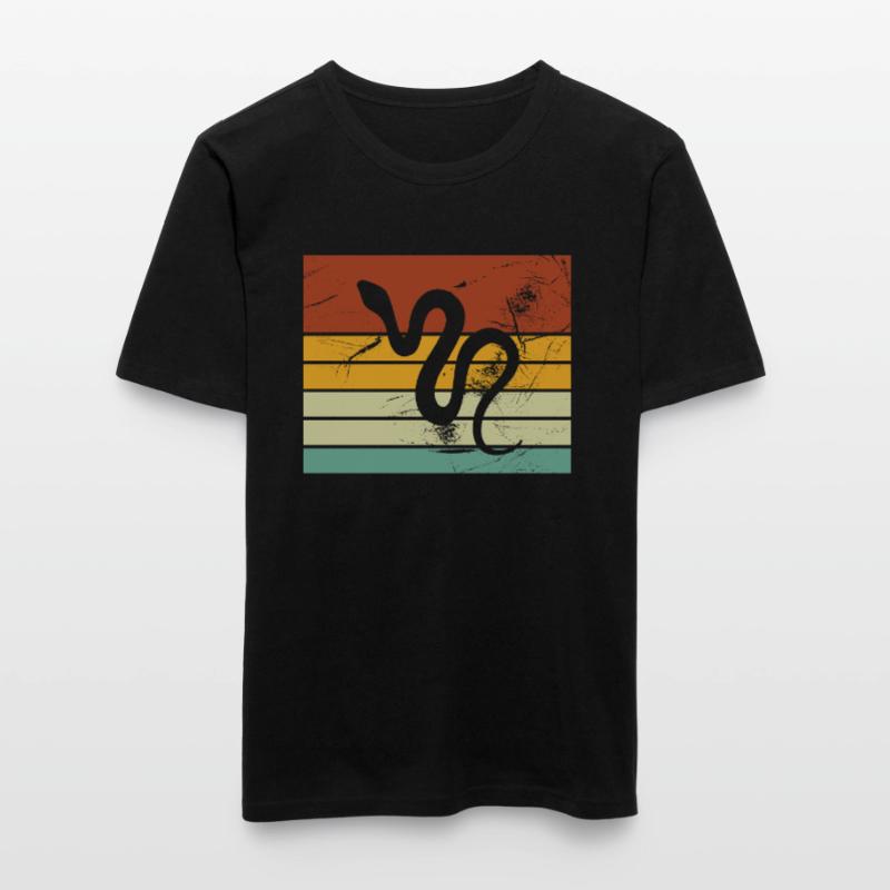 Snake Retro Reptile Python Idée cadeau T-shirt près du corps Homme