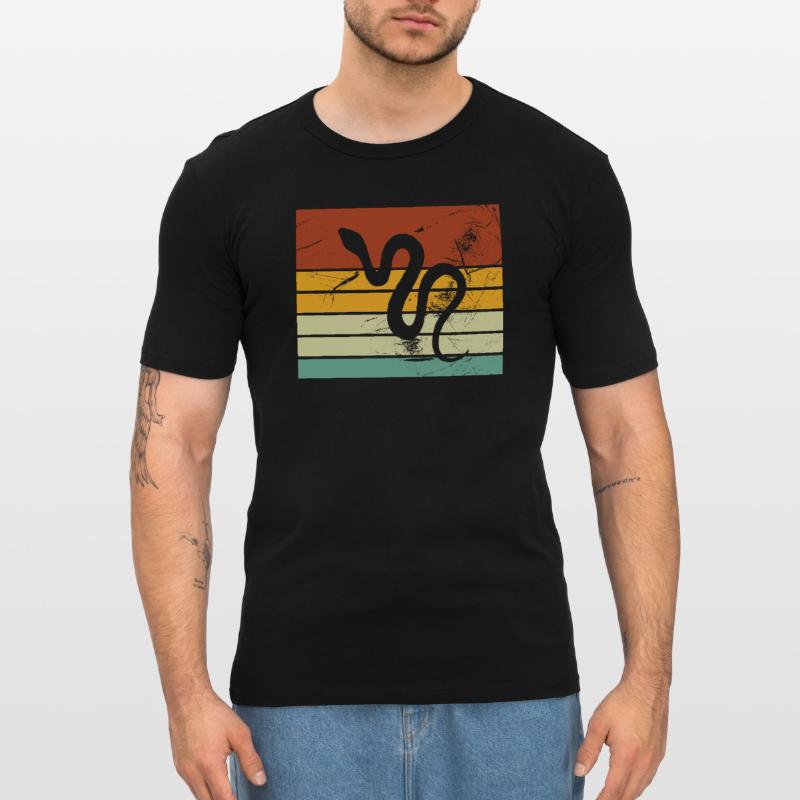 Snake Retro Reptile Python Idée cadeau T-shirt près du corps Homme