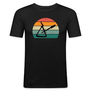 Triangelspieler Triangelspielerin Klang Triangel - Männer Slim Fit T-Shirt - Schwarz - Vorne - Nik (191cm)