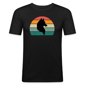 Wolves Wolf pack dog dogs territory pack wolf - Men's Slim Fit T-Shirt - black - Front - Nik (191cm)