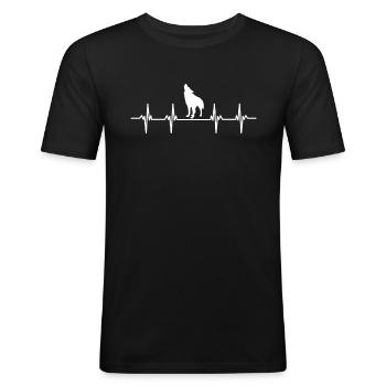 Wolves Wolf pack dog dogs territory pack wolf - Men's Slim Fit T-Shirt - black - Front - Nik (191cm)