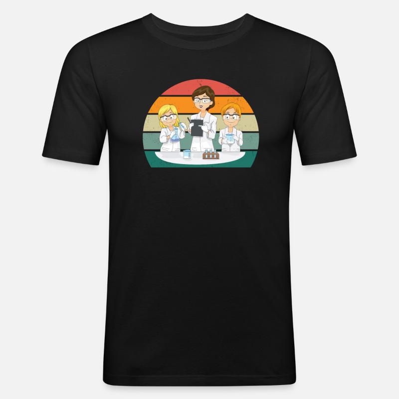 science scientist research knowledge - Men's Slim Fit T-Shirt - black