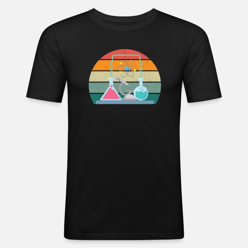 science scientist research knowledge - Men's Slim Fit T-Shirt - black