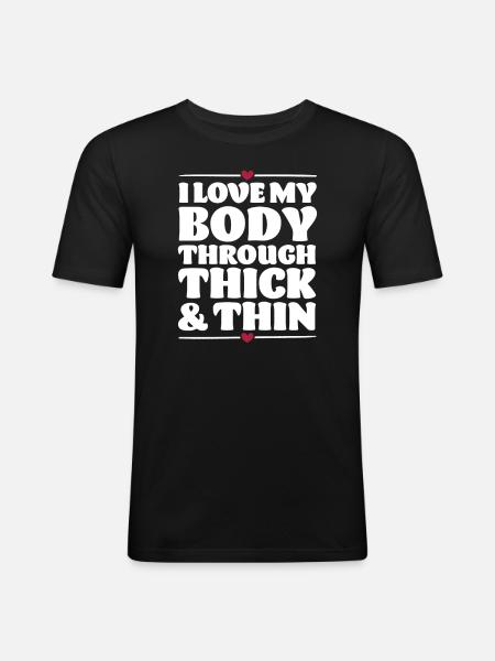 Liebe deinen Körper - Männer Slim Fit T-Shirt - Schwarz