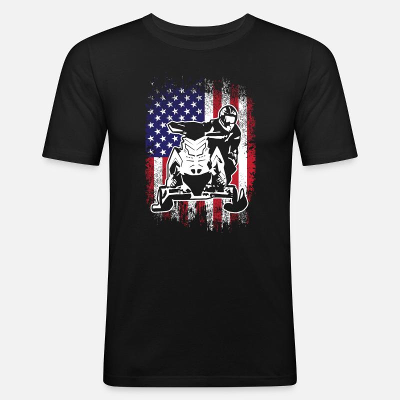 Snowmobile Snowmobiling sled motor sled - Männer Slim Fit T-Shirt - Schwarz