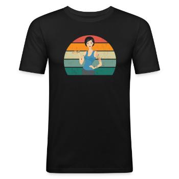 Tatoo Tattoo Tattoowierer Tattowierer Body Art - T-shirt près du corps Homme - noir - Devant - Nik (191cm)