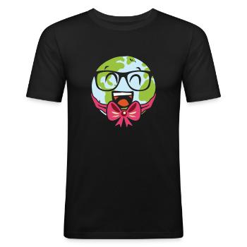 Peace Love Save Our Planet Earth - Männer Slim Fit T-Shirt - Schwarz - Vorne - Nik (191cm)