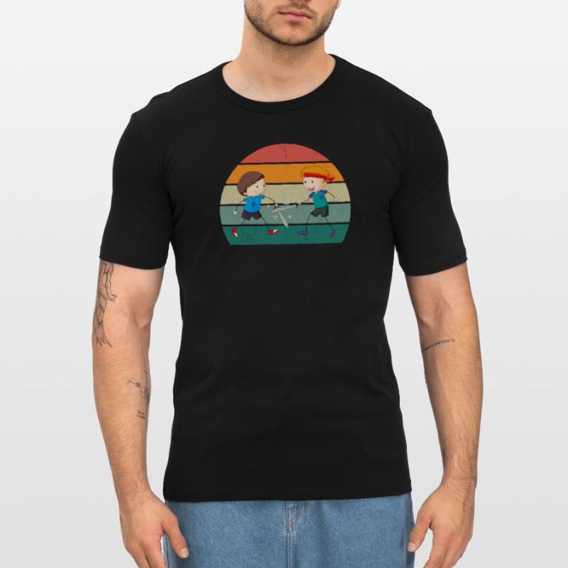 Épée de combat Épée Lame Lance Sabre Dagger T-shirt près du corps Homme