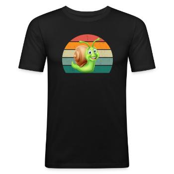 Schnecke Insekten Schneckenhaus Nacktschnecke - Männer Slim Fit T-Shirt - Schwarz - Vorne - Nik (191cm)