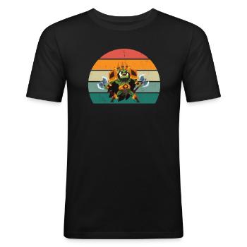 Orc Orc Forteresse Orc Arme Orque Cruel Orc Fantasy Orc - T-shirt près du corps Homme - noir - Devant - Nik (191cm)
