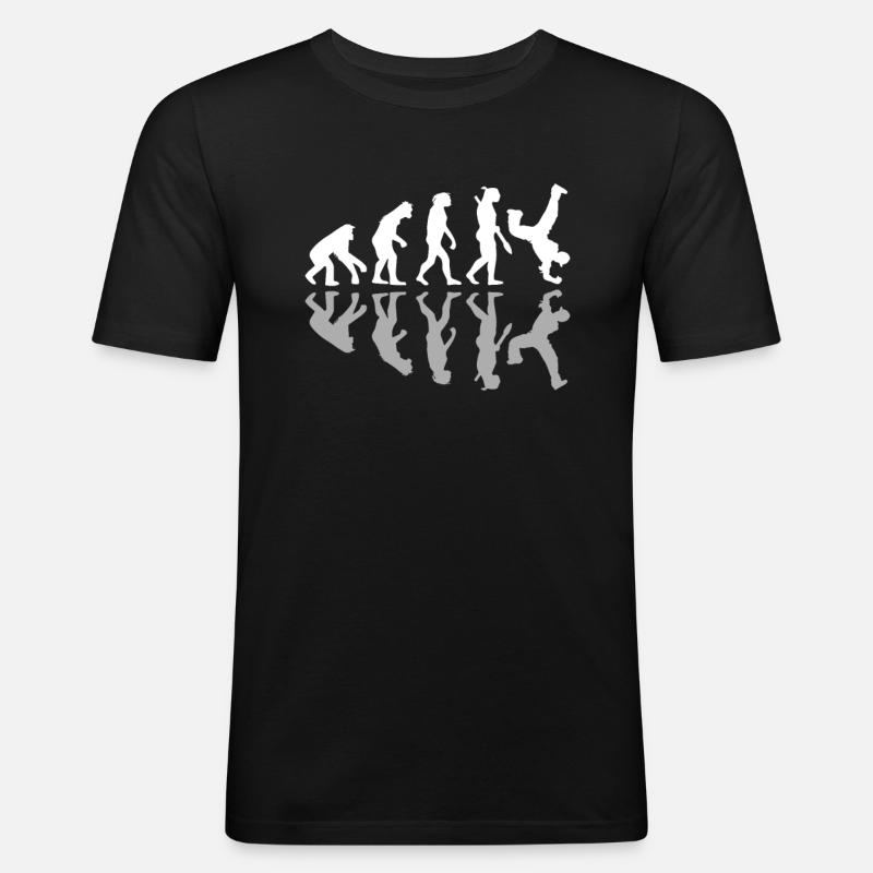 Breakdancing Human Evolution Dancer Breakdance - Men's Slim Fit T-Shirt - black