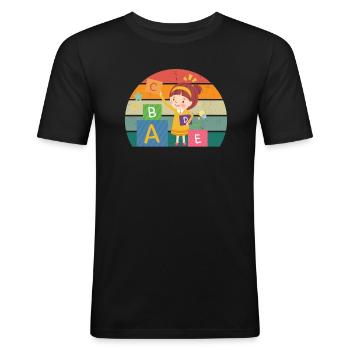 Children Kindergarten Play Young Girls Child - Men's Slim Fit T-Shirt - black - Front - Nik (191cm)