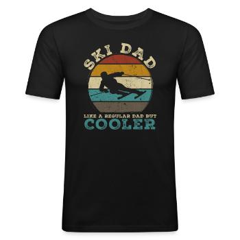 Ski Geschenk für einen Ski Dad Skifahrer Papa - Männer Slim Fit T-Shirt - Schwarz - Vorne - Nik (191cm)