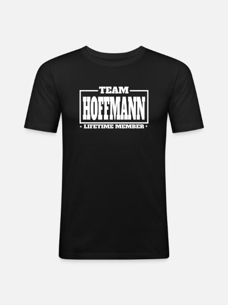 Team Hoffmann Geburtsname Nachname Geschenk - Männer Slim Fit T-Shirt - Schwarz