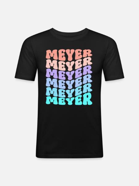 Meyer Retro Family Surname Gift - Men's Slim Fit T-Shirt - black