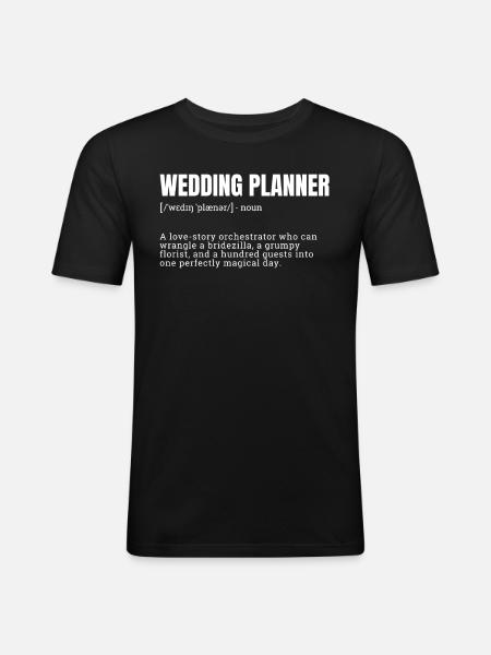 Wedding planner définition T-shirts - T-shirt près du corps Homme - noir