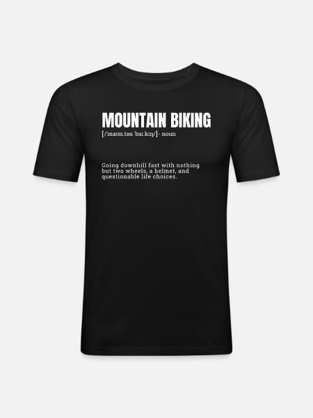 Funny Mountain Biking Definition - Men's Slim Fit T-Shirt - black