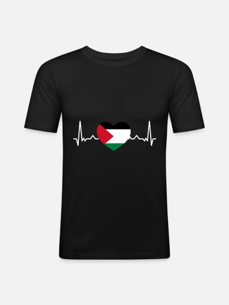Gaza Strip Palestine Palestinian Flag - Men's Slim Fit T-Shirt - black