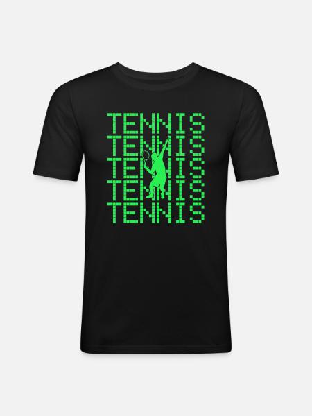 Tennis - T-shirt près du corps Homme - noir